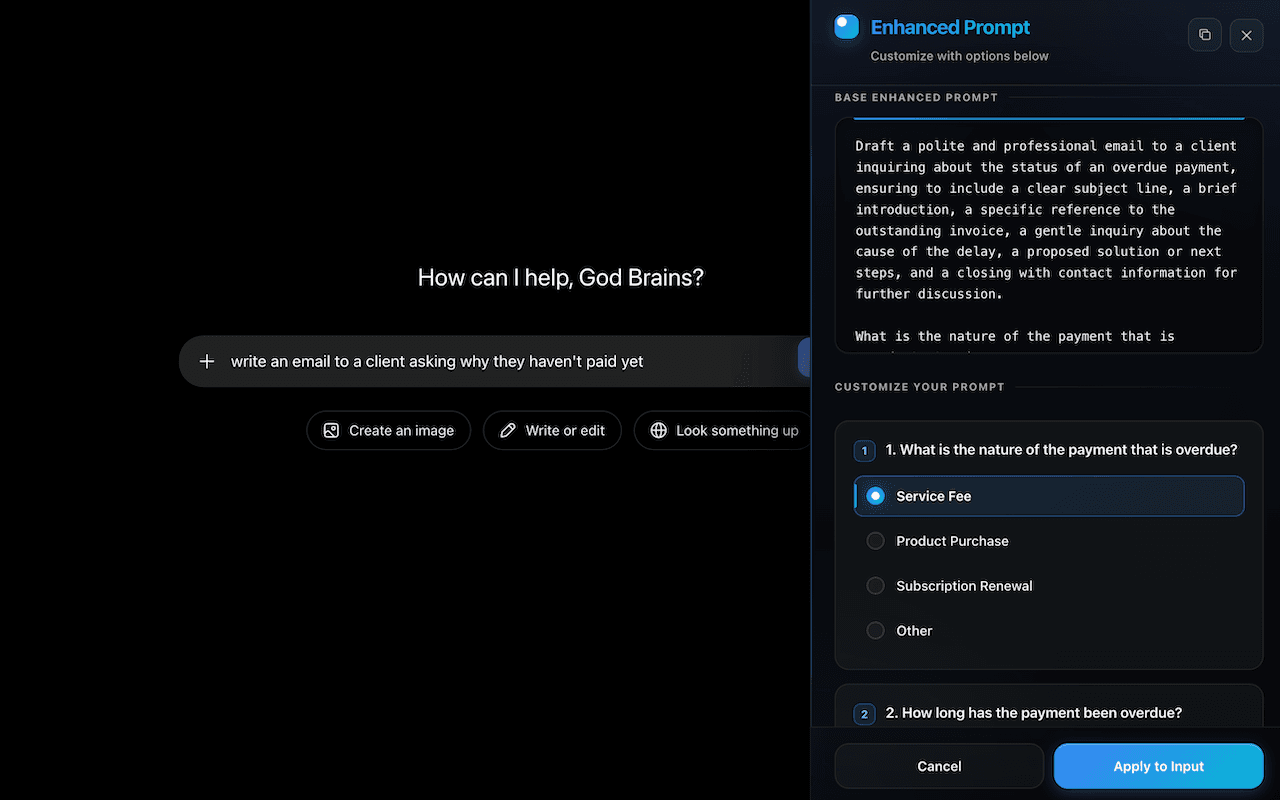 PromptBuff Chrome Extension in action